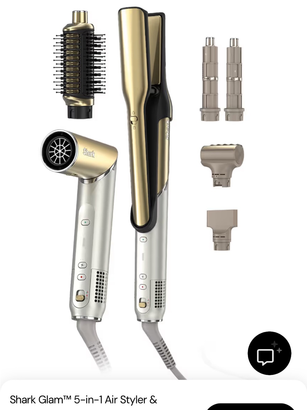 Shark Glam 5-in-1 Gold & White Air Styler Set